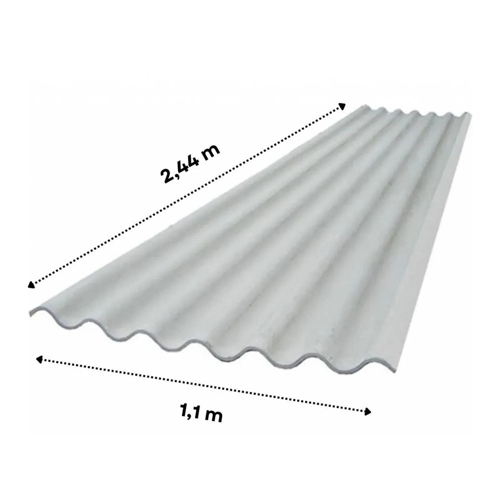 Telha Ondulada de Fibrocimento Cinza 5mm 2,44x1,1m Casalit